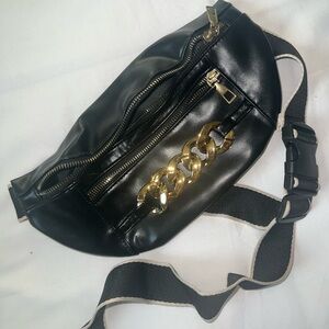 Black Gold chain Fanny Pack